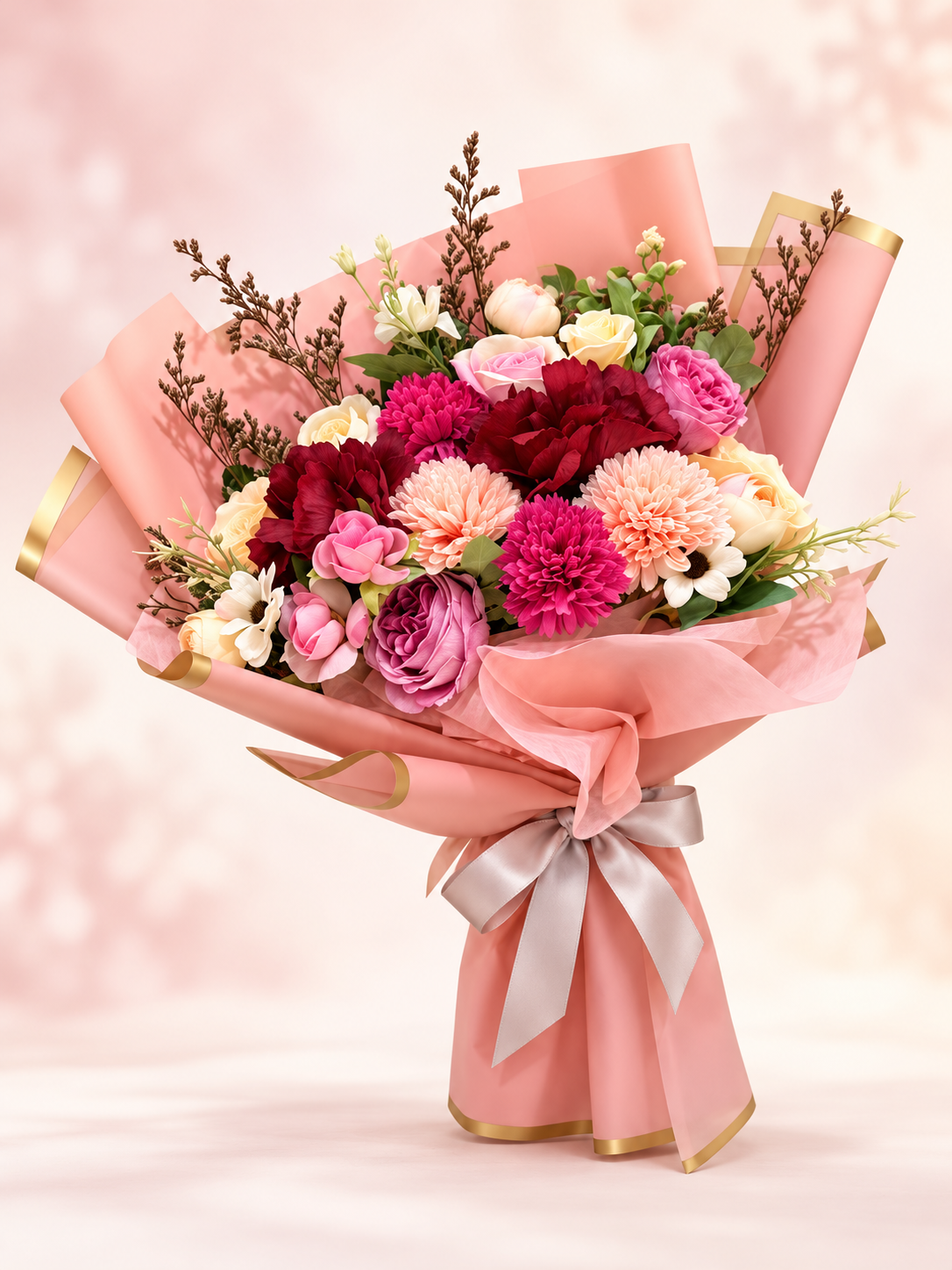 Crimson Blush Garden Bouquet