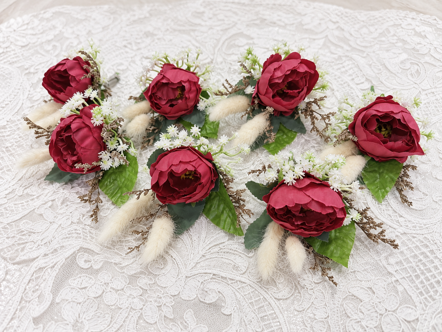 Crimson Lace Floral Decoration thumbnail 2