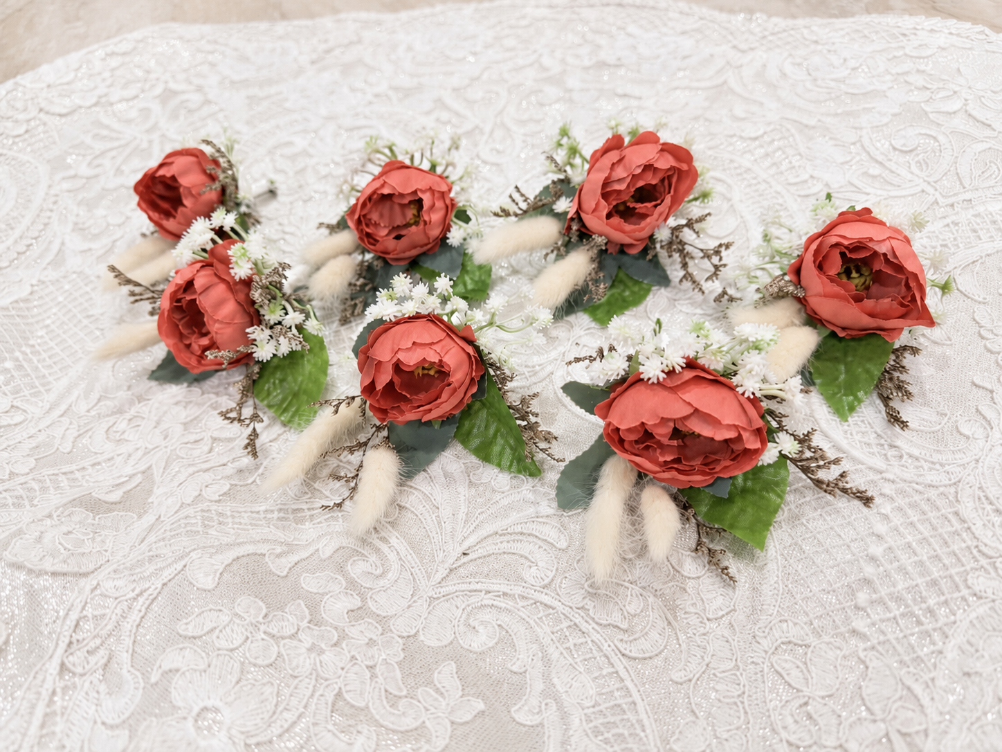 Crimson Lace Floral Decoration thumbnail 3