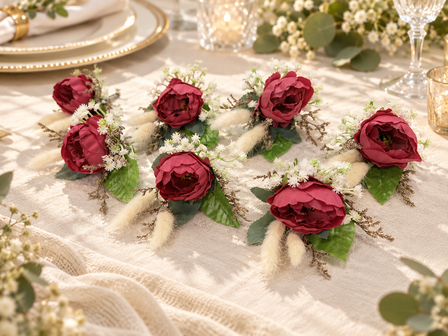 Crimson Lace Floral Decoration thumbnail 5