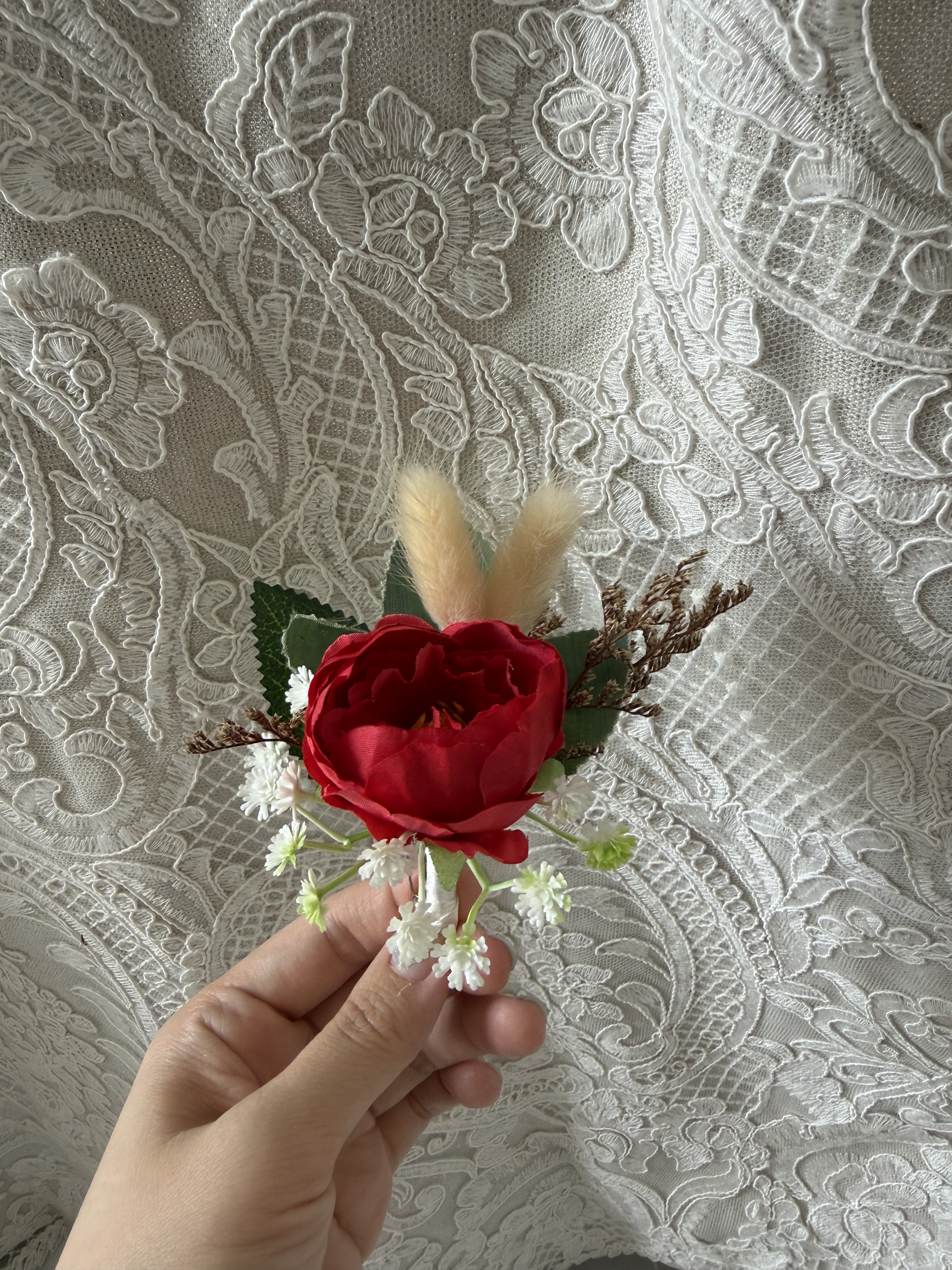 Crimson Lace Corsage thumbnail 6