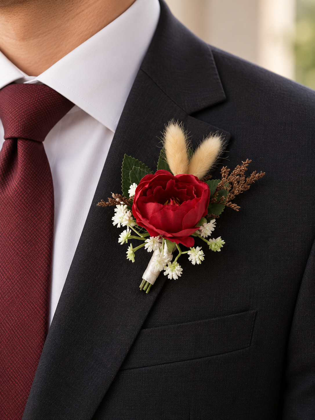 Crimson Lace Corsage thumbnail 4
