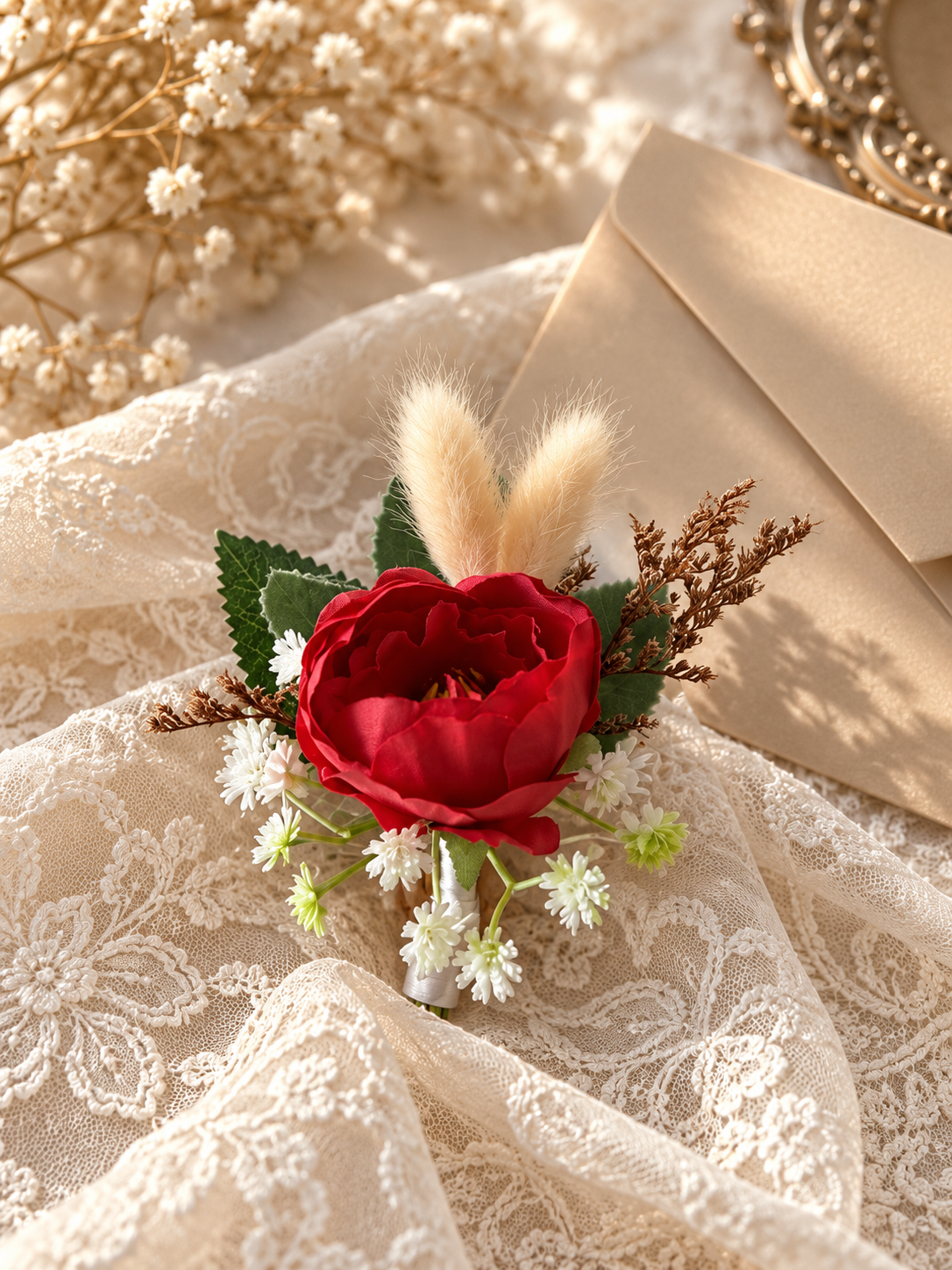 Crimson Lace Corsage thumbnail 5