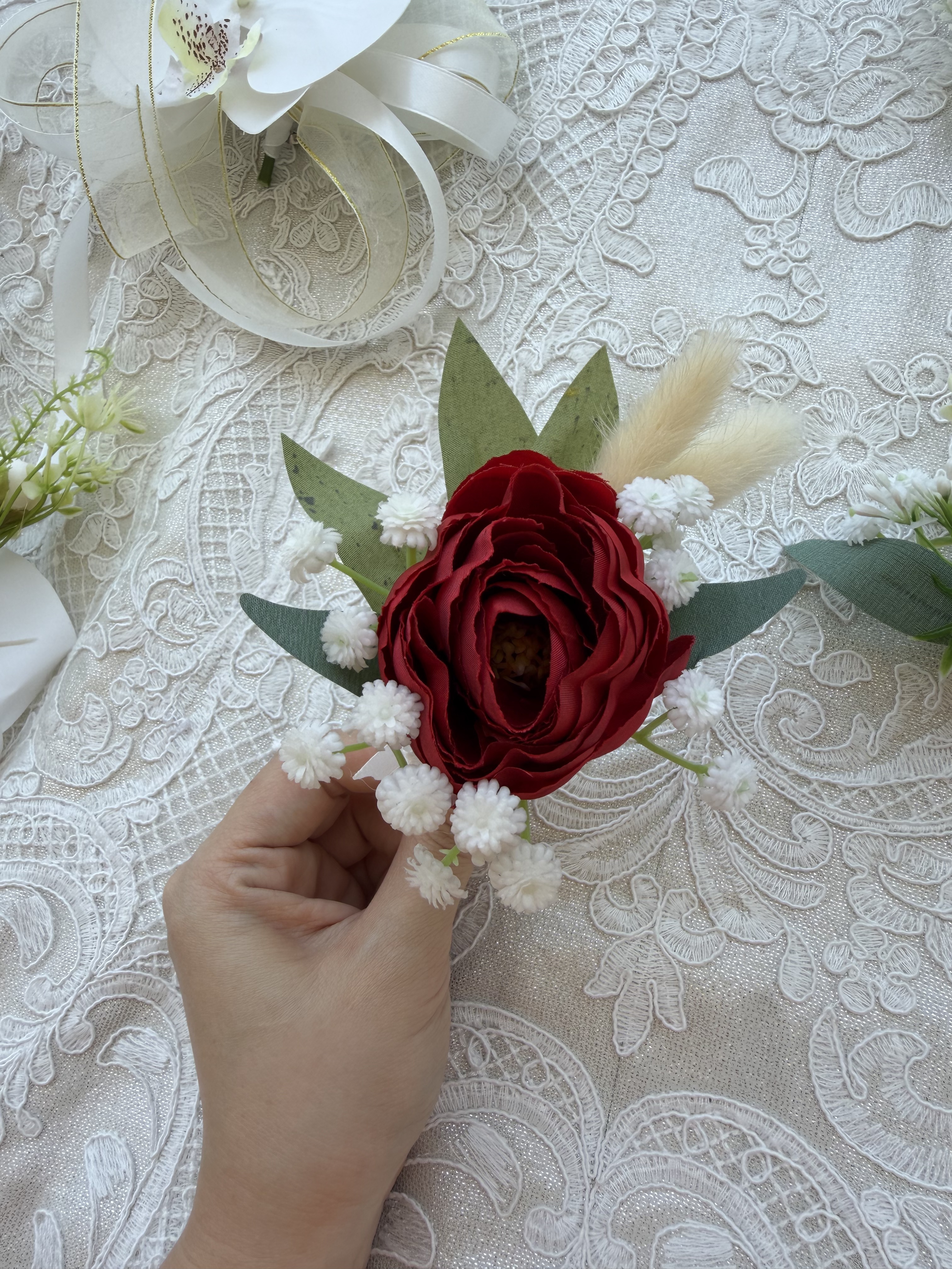 Crimson Lace Corsage thumbnail 6
