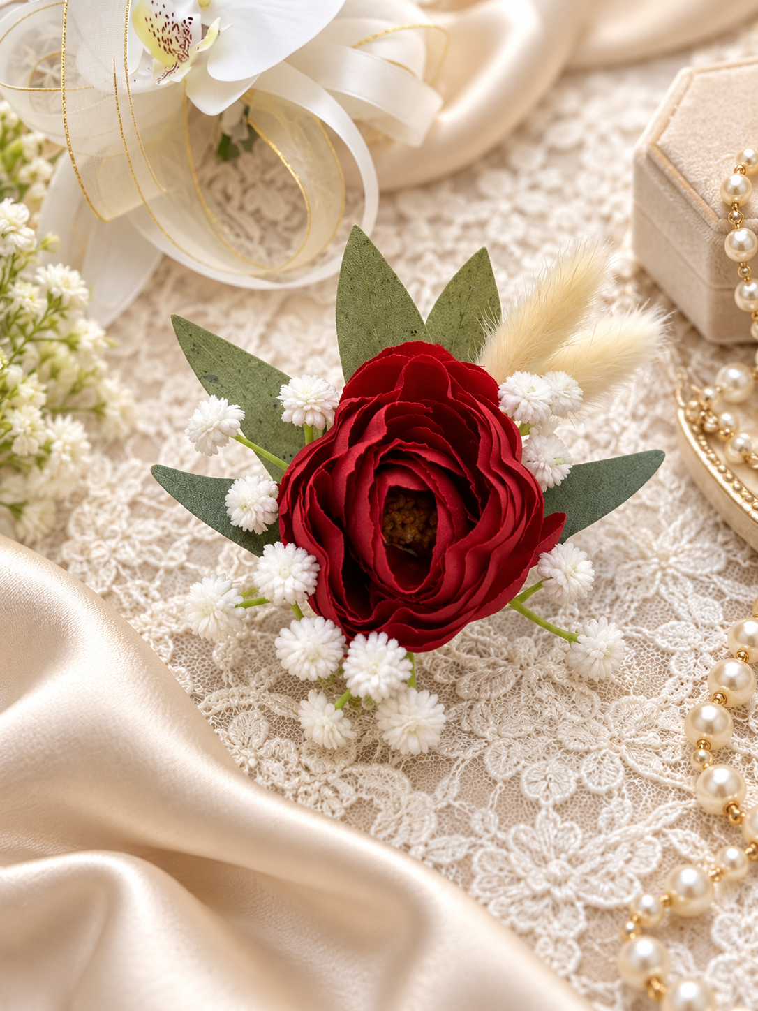 Crimson Lace Corsage thumbnail 5