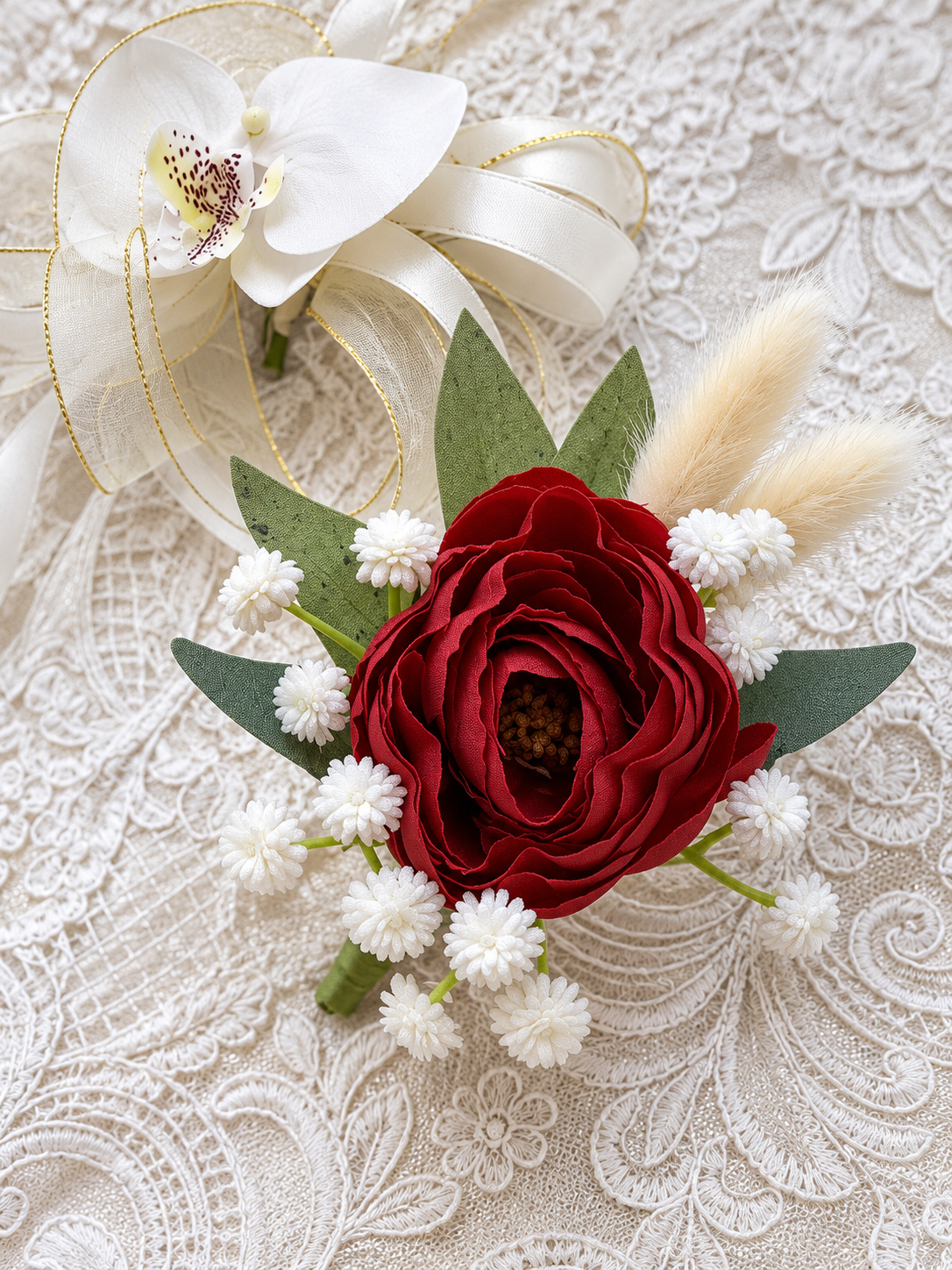 Crimson Lace Corsage thumbnail 2