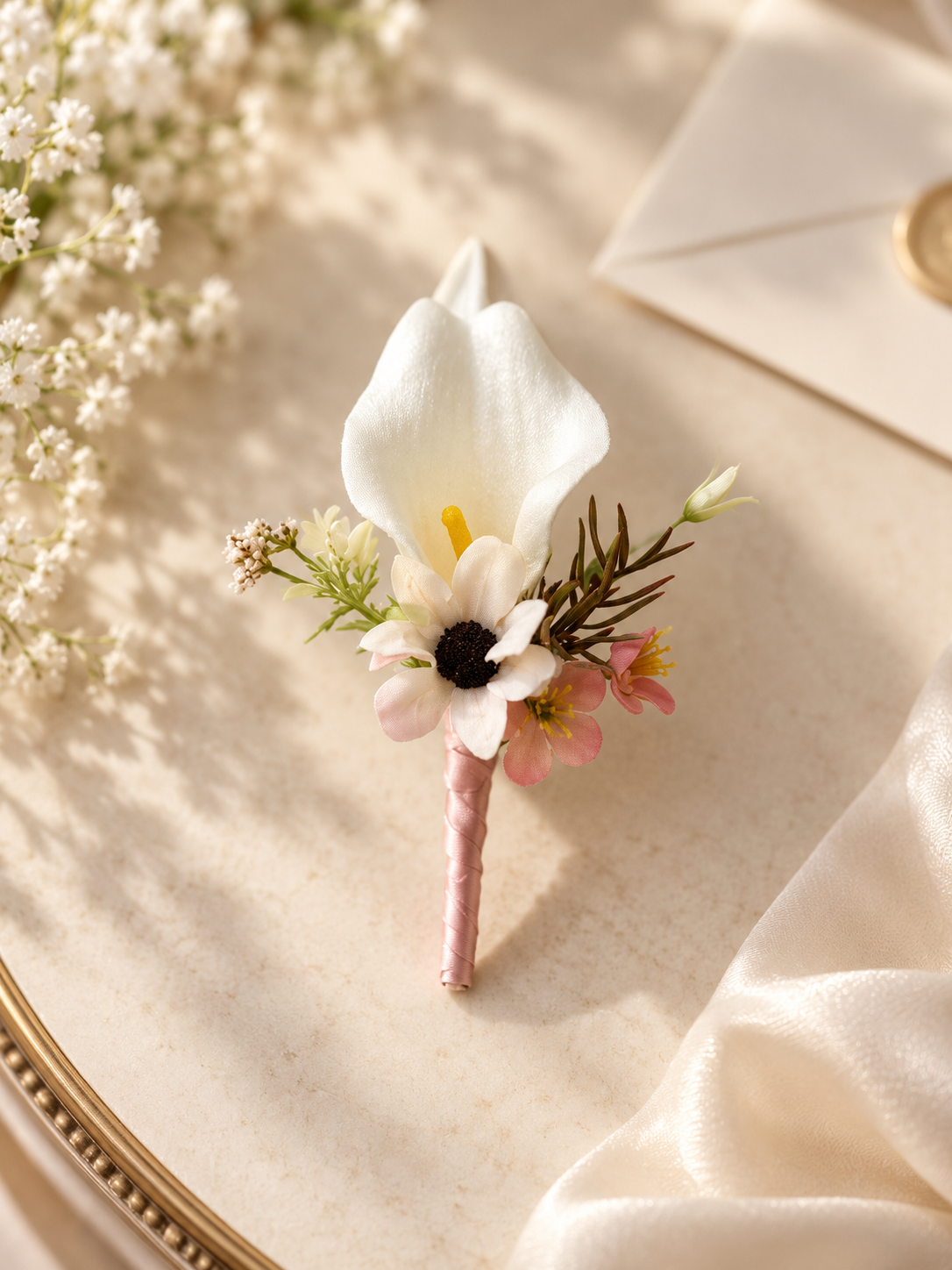 Ivory Blush Corsage thumbnail 5