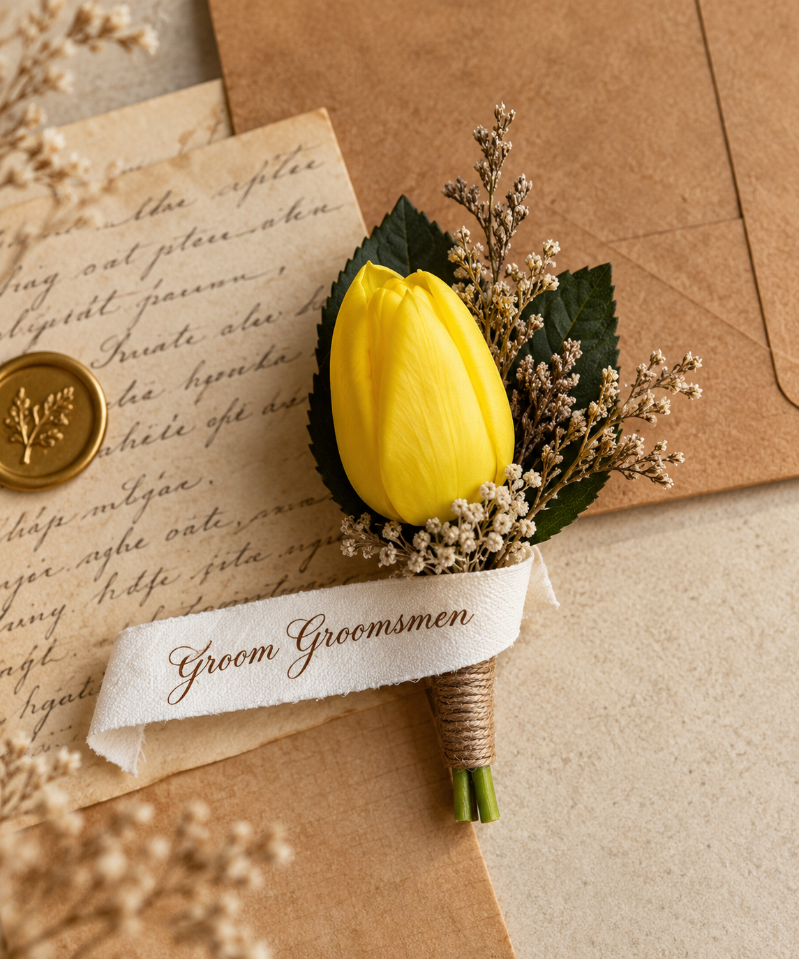 Golden Tulip Corsage thumbnail 3