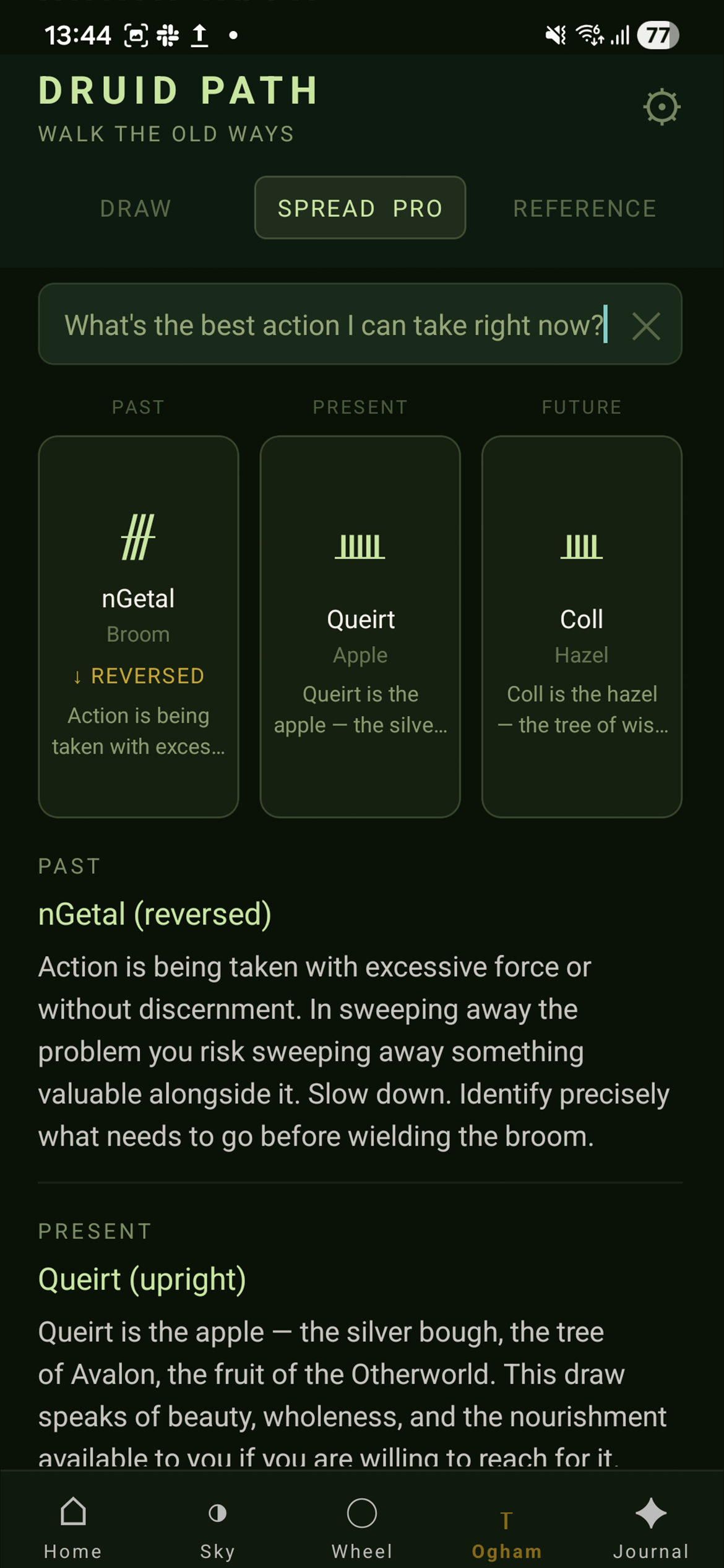 Ogham — Three-Card Spread
