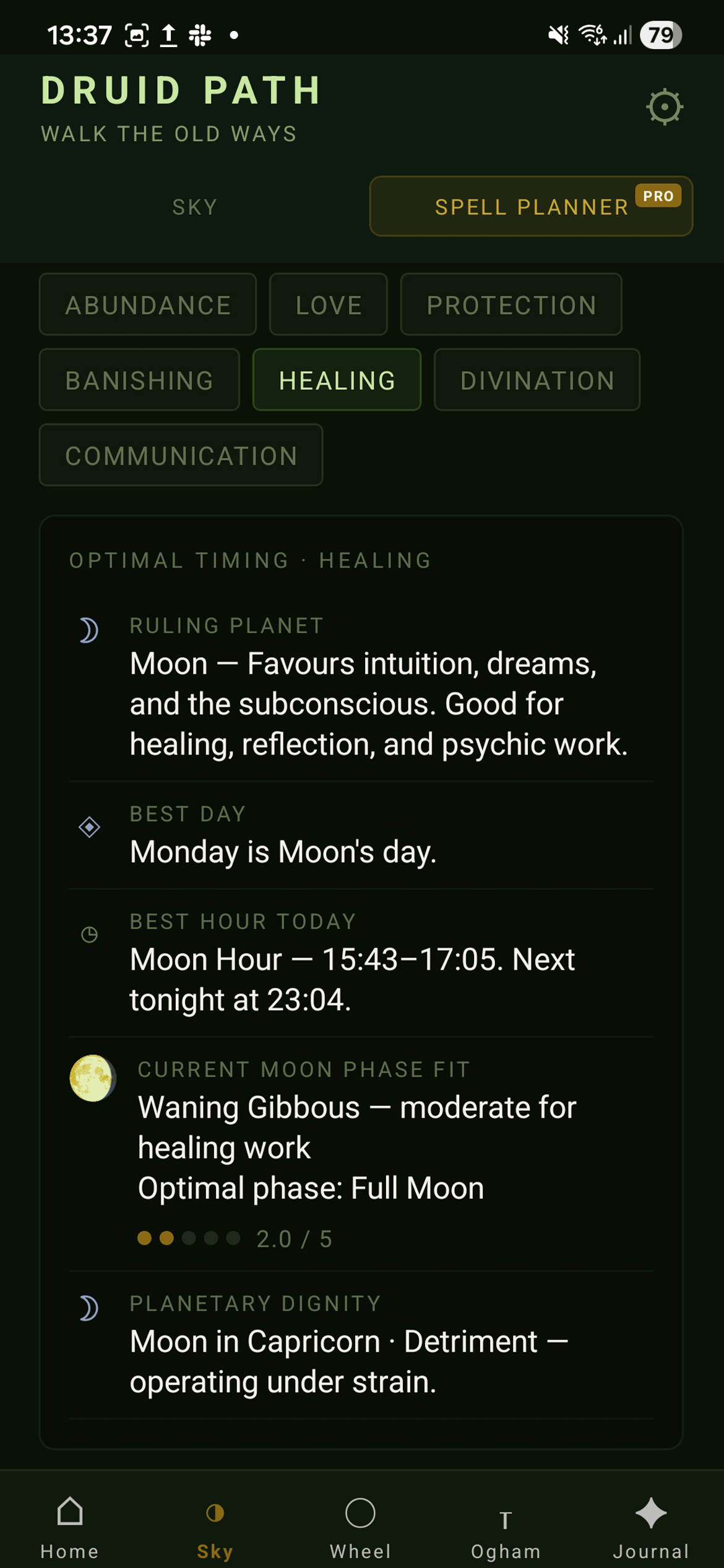 Spell Planner