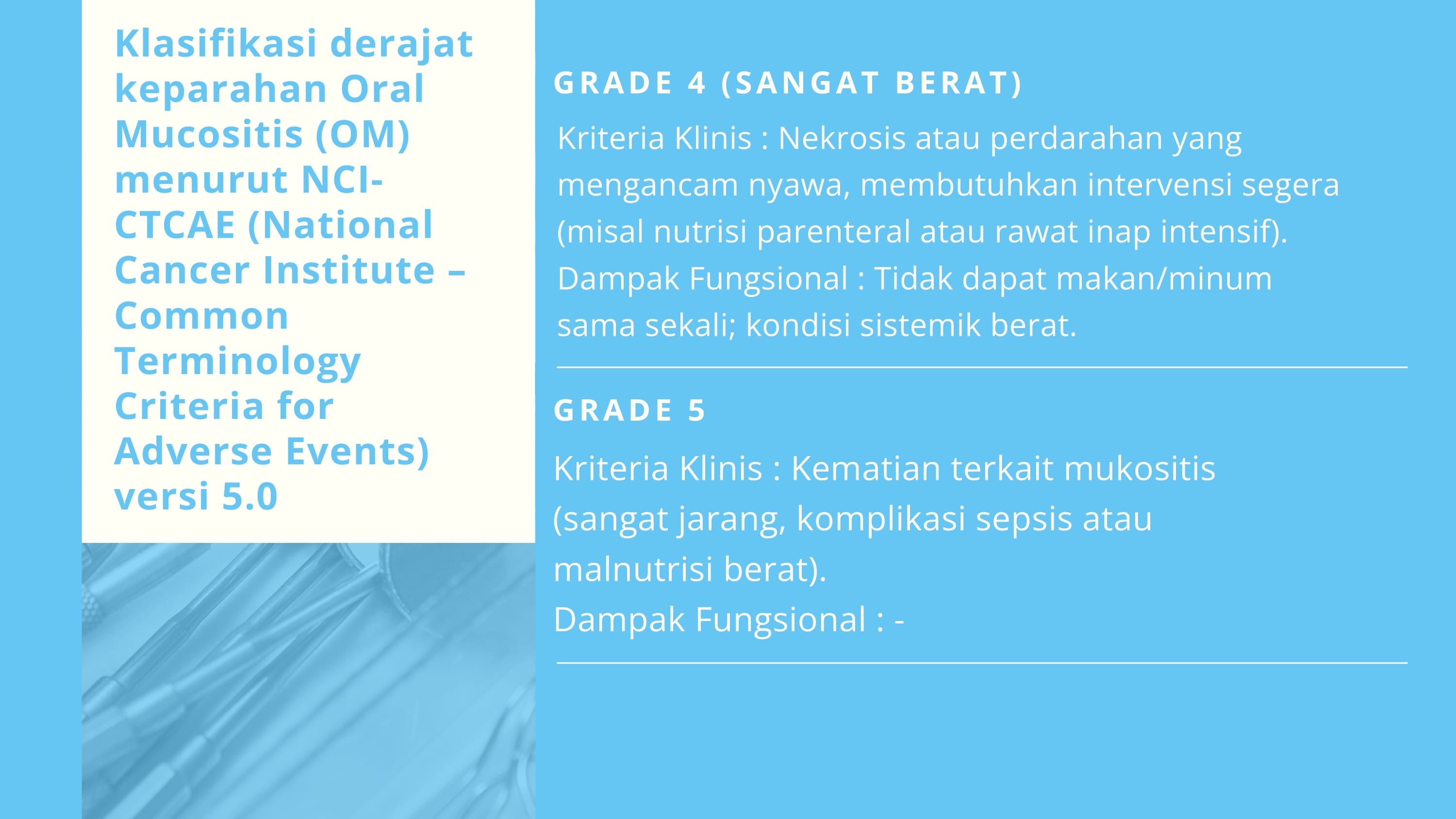 Gambar 5 untuk Klasifikasi Oral Mucositis