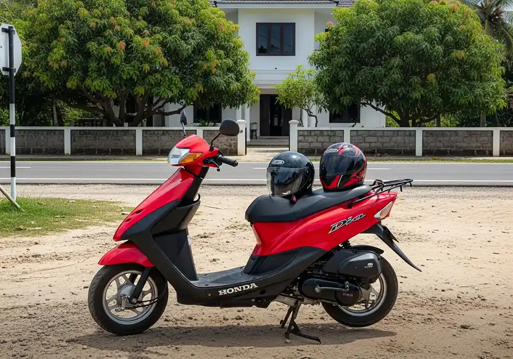 Image of a scooter on side of a road