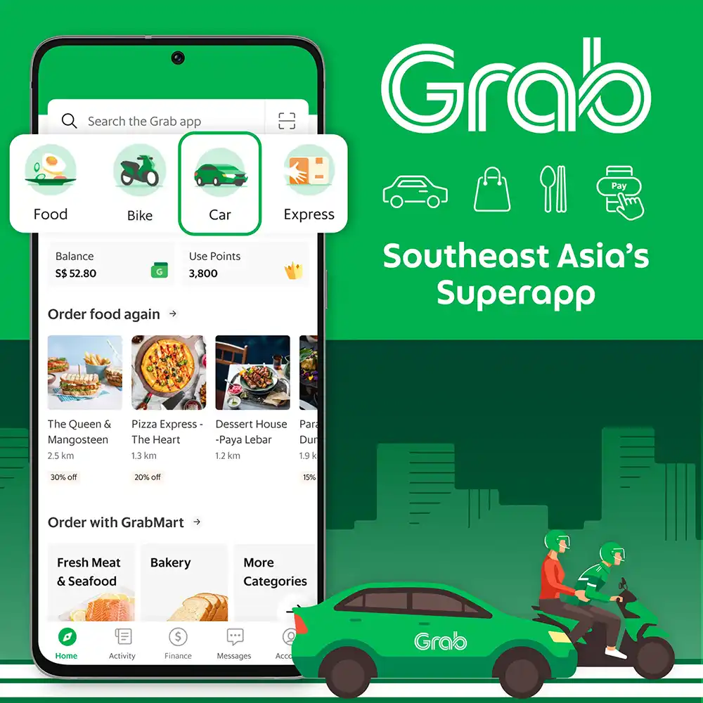 Image of Grab app interface