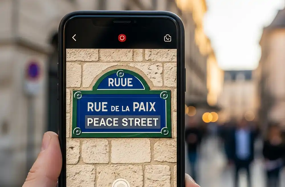 Image of Google Translate camera feature translating