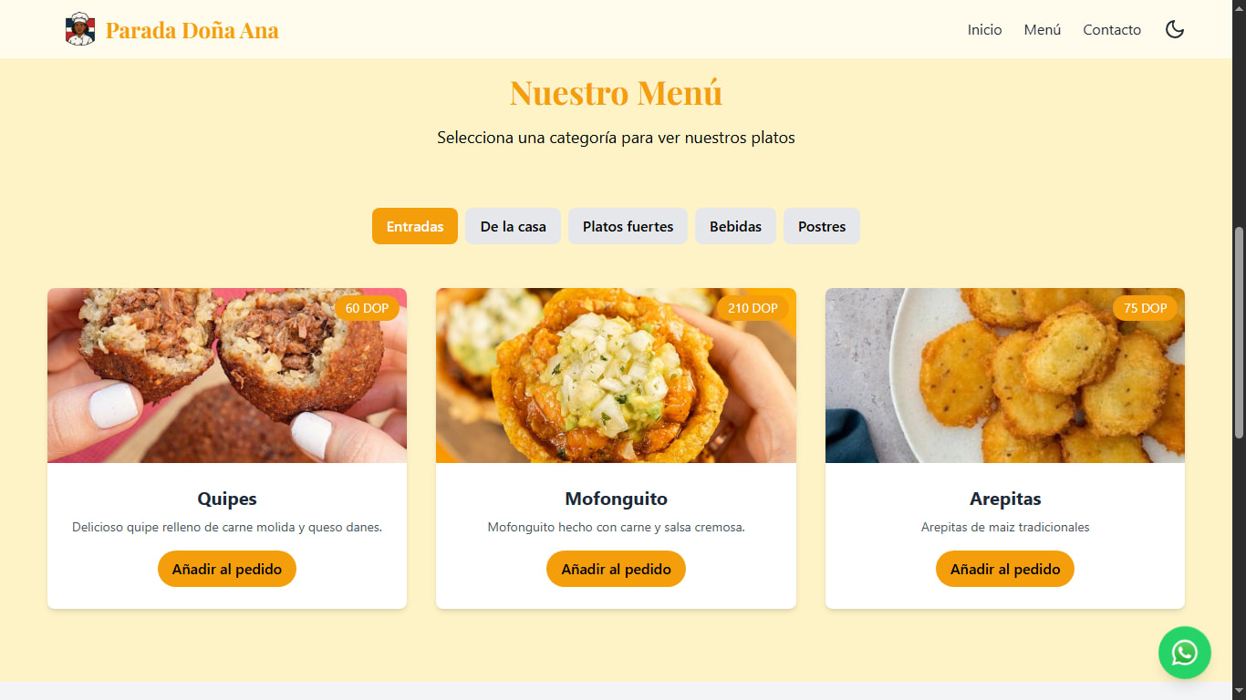 Menu doña ana