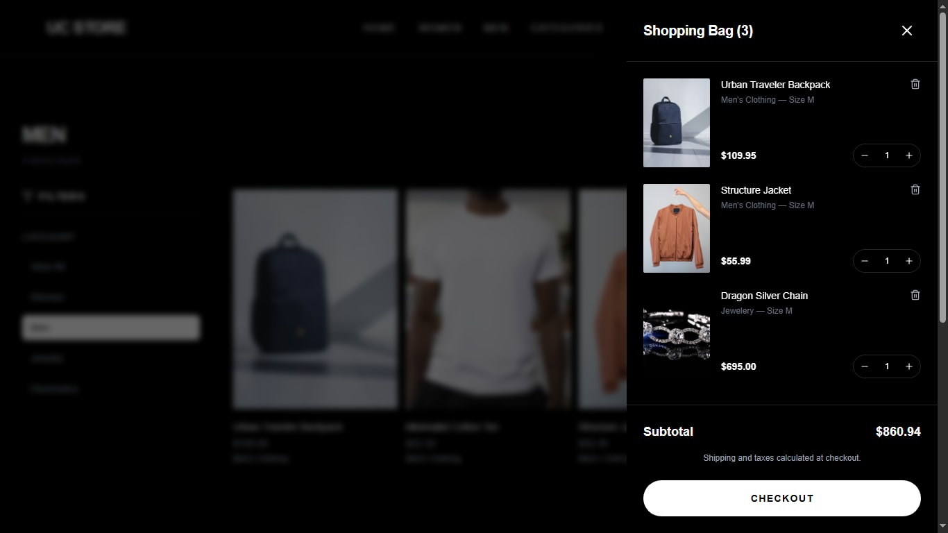 Vista principal del E-Commerce API