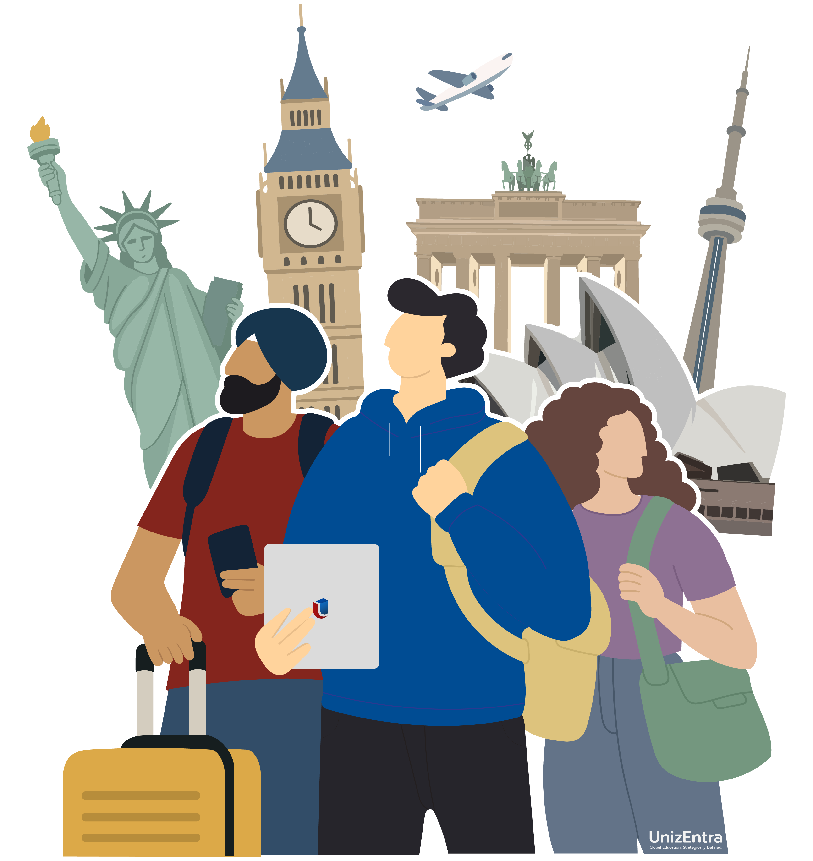 Student ready to study abroad with UniZEntra guidance