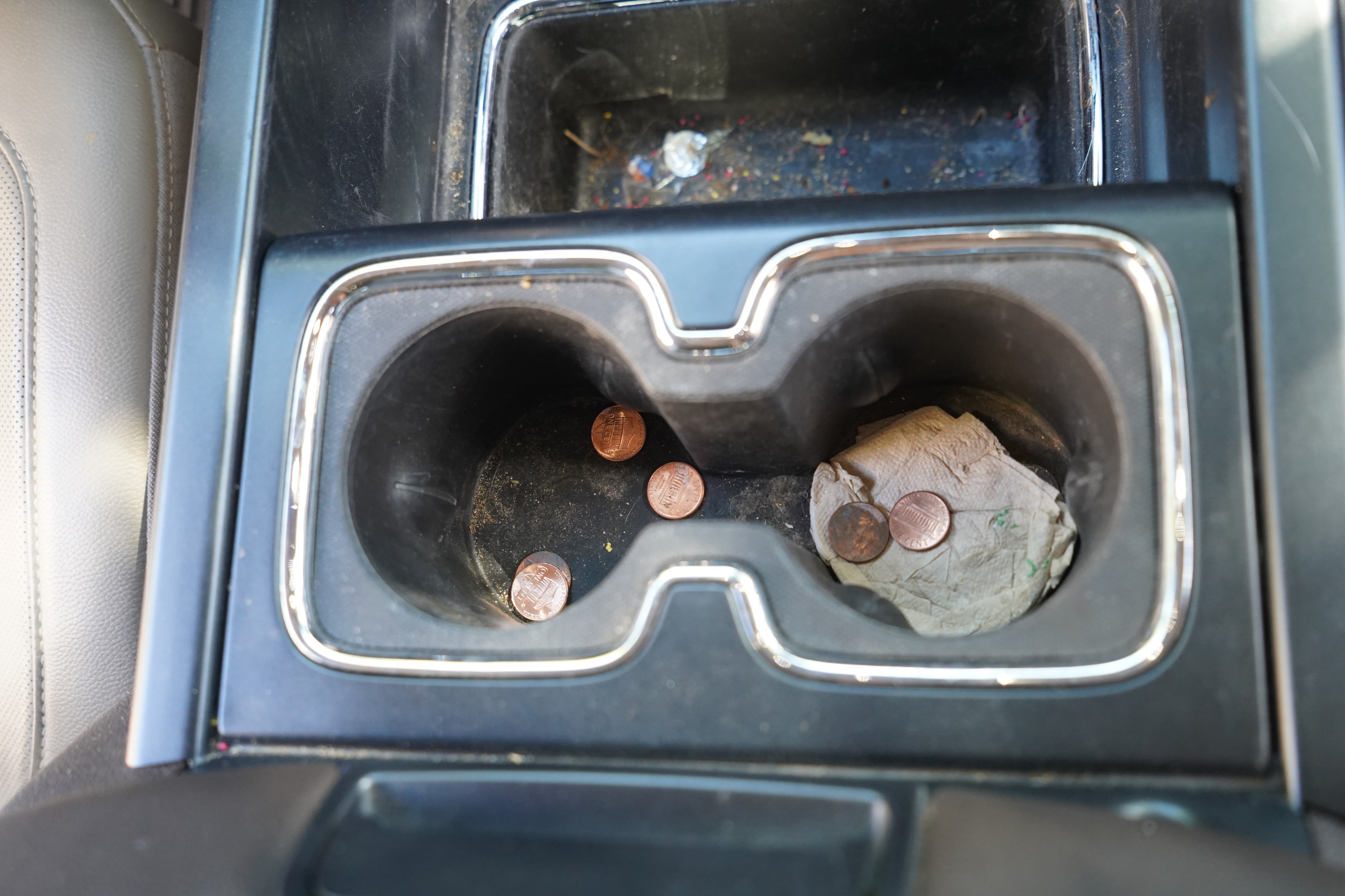 Before interior detail - dirty cup holder Wayne PA