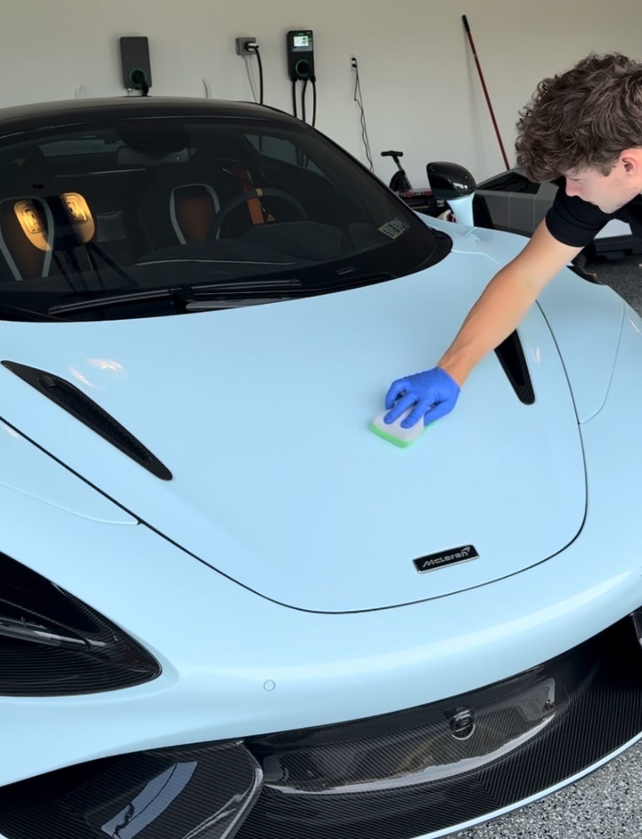 Applying ceramic coating to McLaren Wayne PA