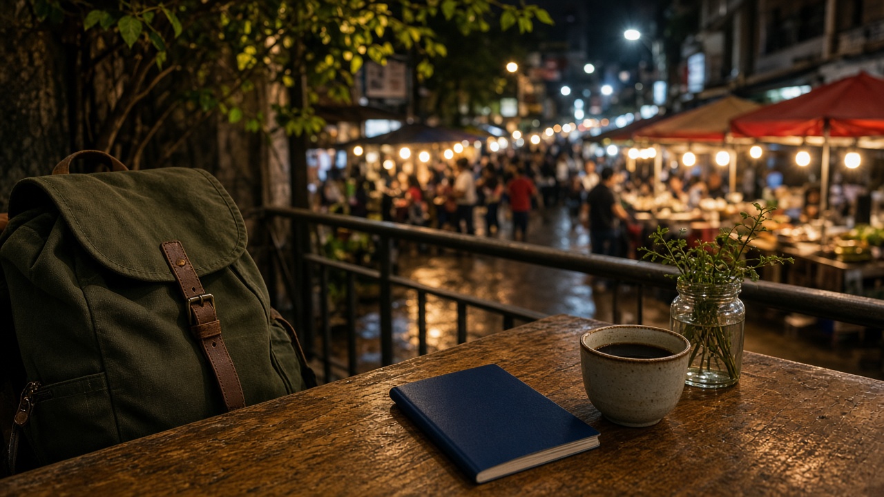 Travel planning mood with passport and trip essentials