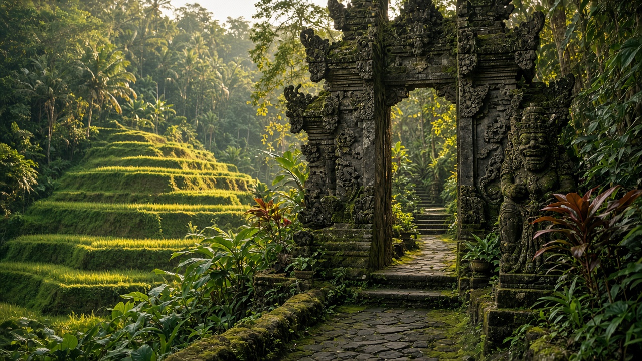 Bali rice terraces and tropical scenery