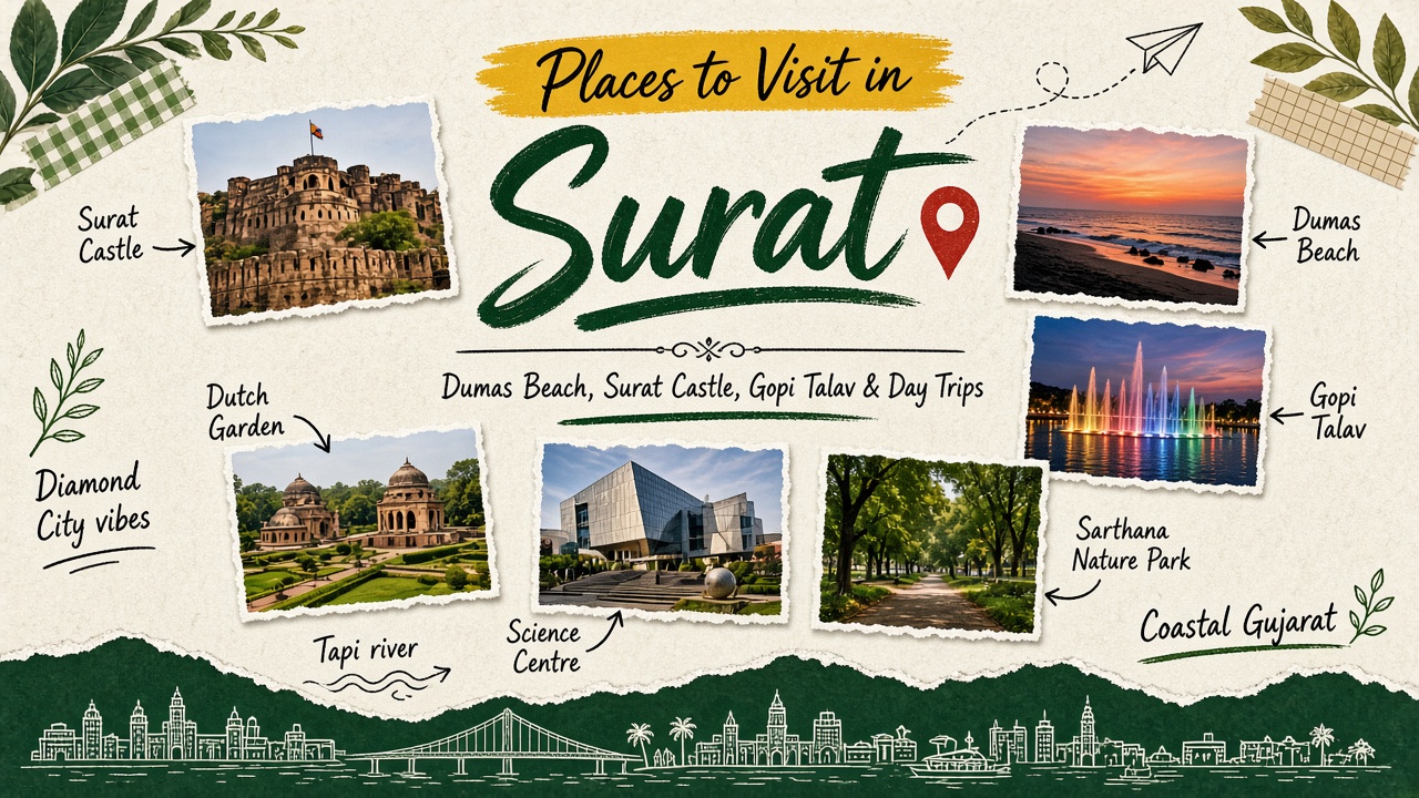 Places to Visit in Surat: Dumas Beach, Surat Castle, Gopi Talav & Day Trips