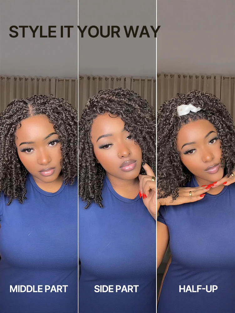 Modèle ajustant la perruque LYS Fibre Premium Boho Braids Water Wave