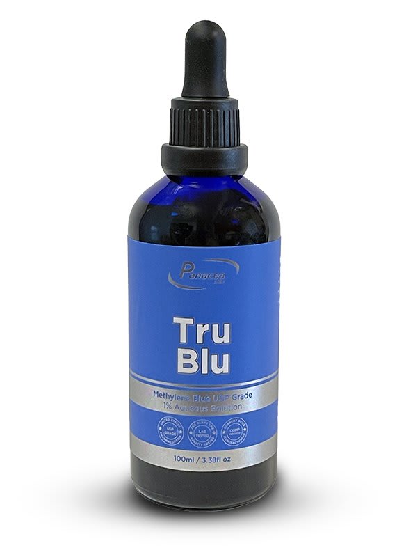 TRU BLU 1% USP Methylene Blue – 100ml dropper bottle for cognitive and mitochondrial support