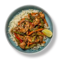 Sweet Chili Chicken with Lime Caulirice