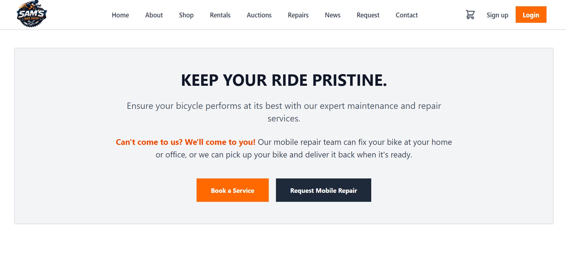Sam’s Bike Shop – E-Commerce & Auction Platform Development — photo 1 of 1