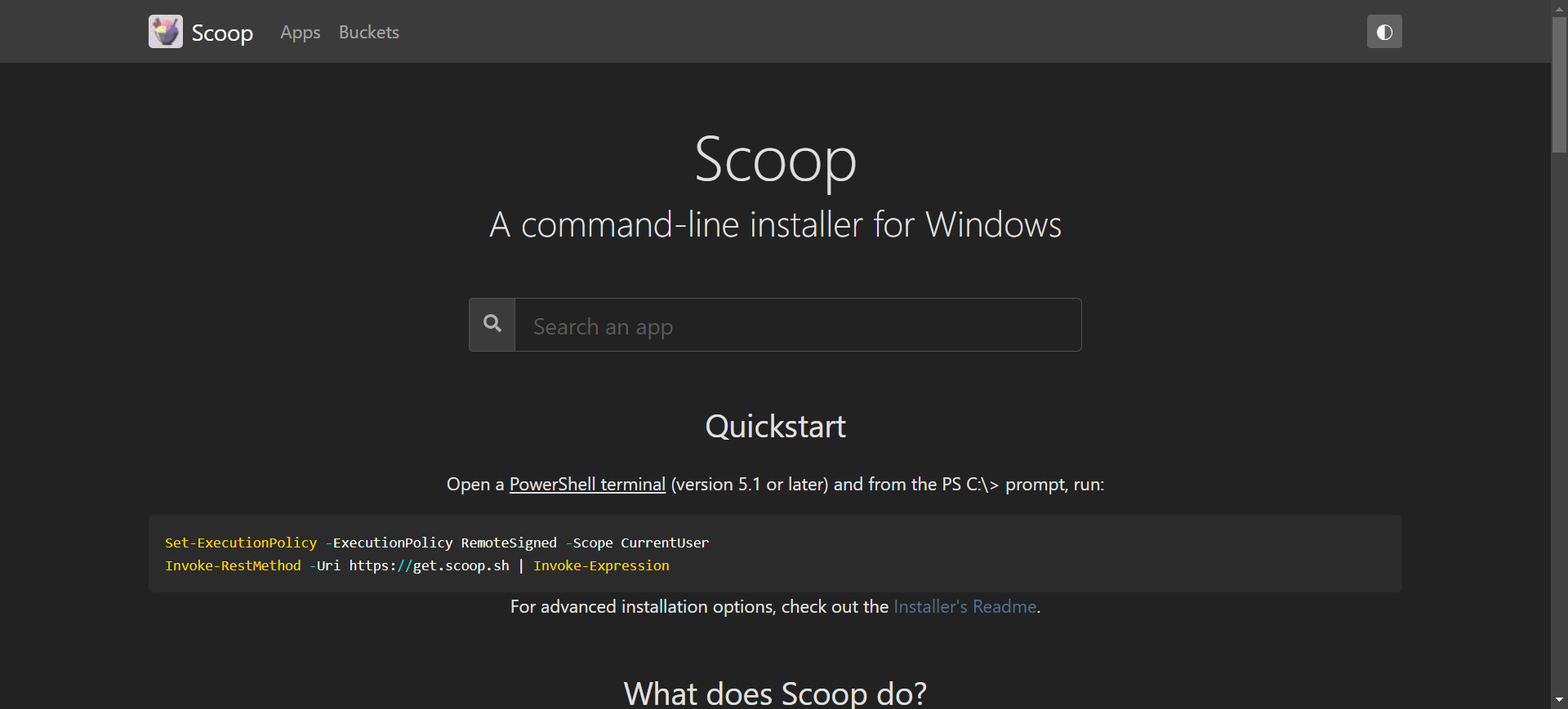 package manager ใน windows แนะนำใช้ scoop