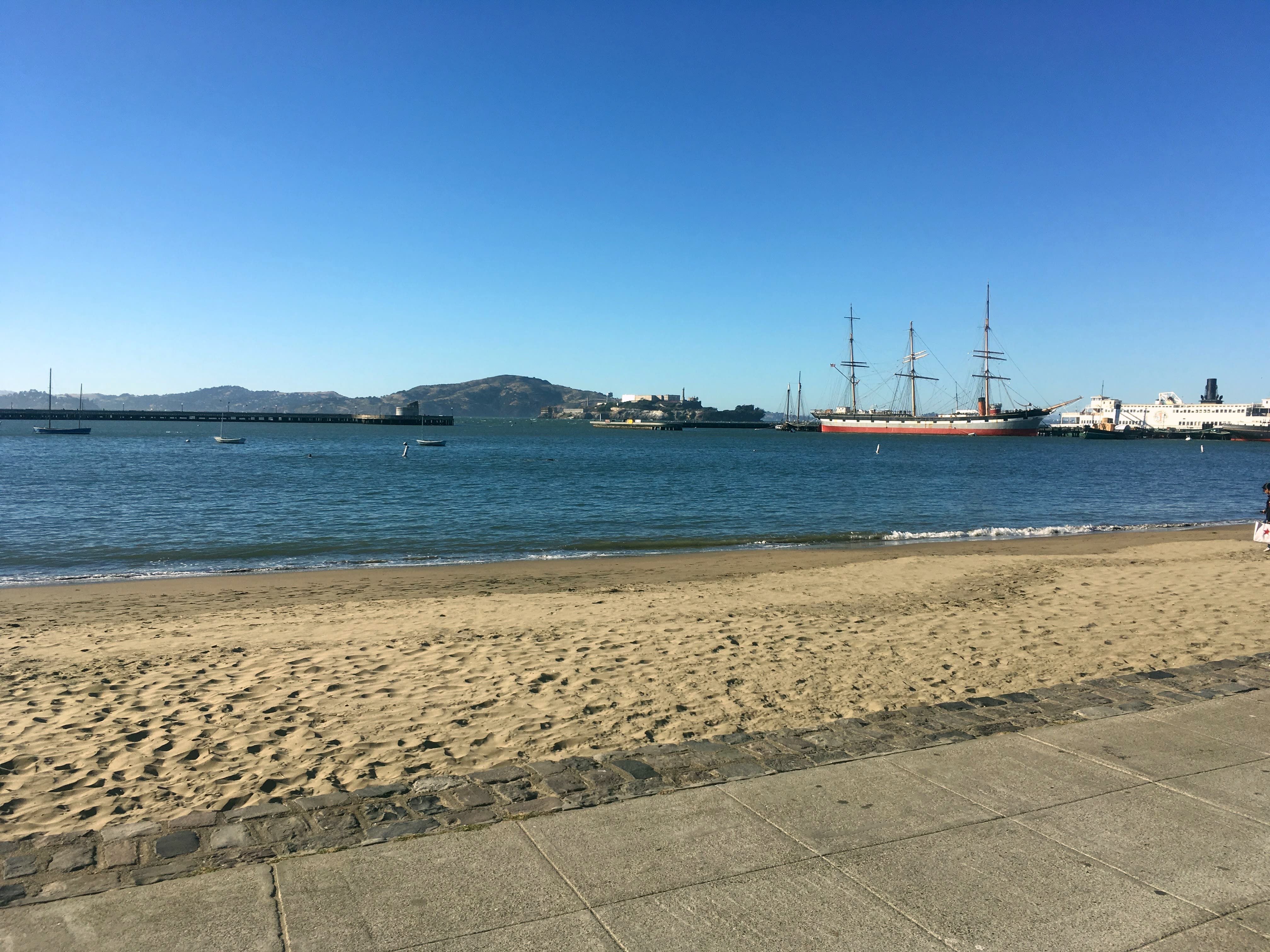 Alcatraz Island looks so close from San Francisco Aquatic Park. And it is!