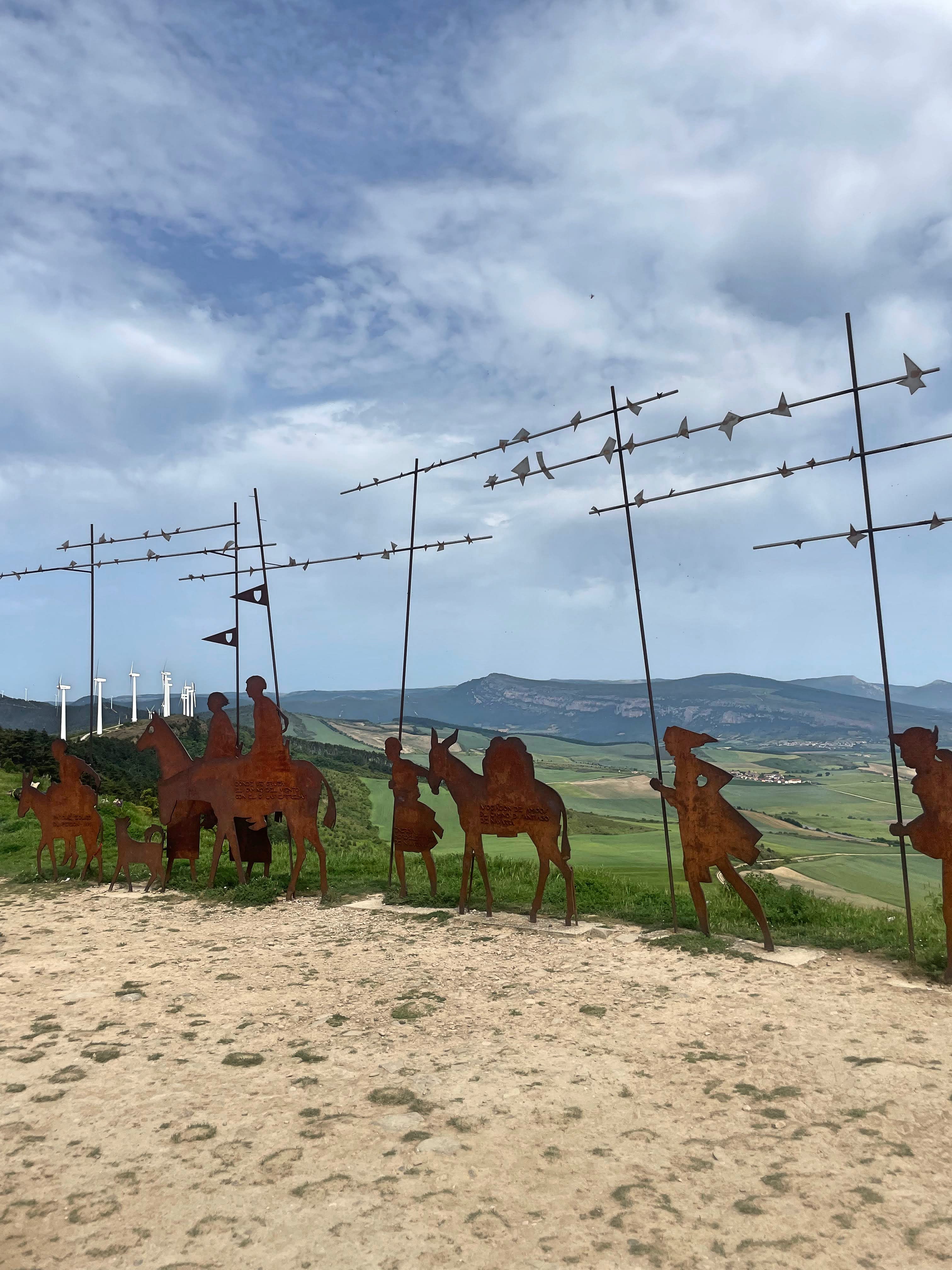 The sculpture at Alto de Perdon