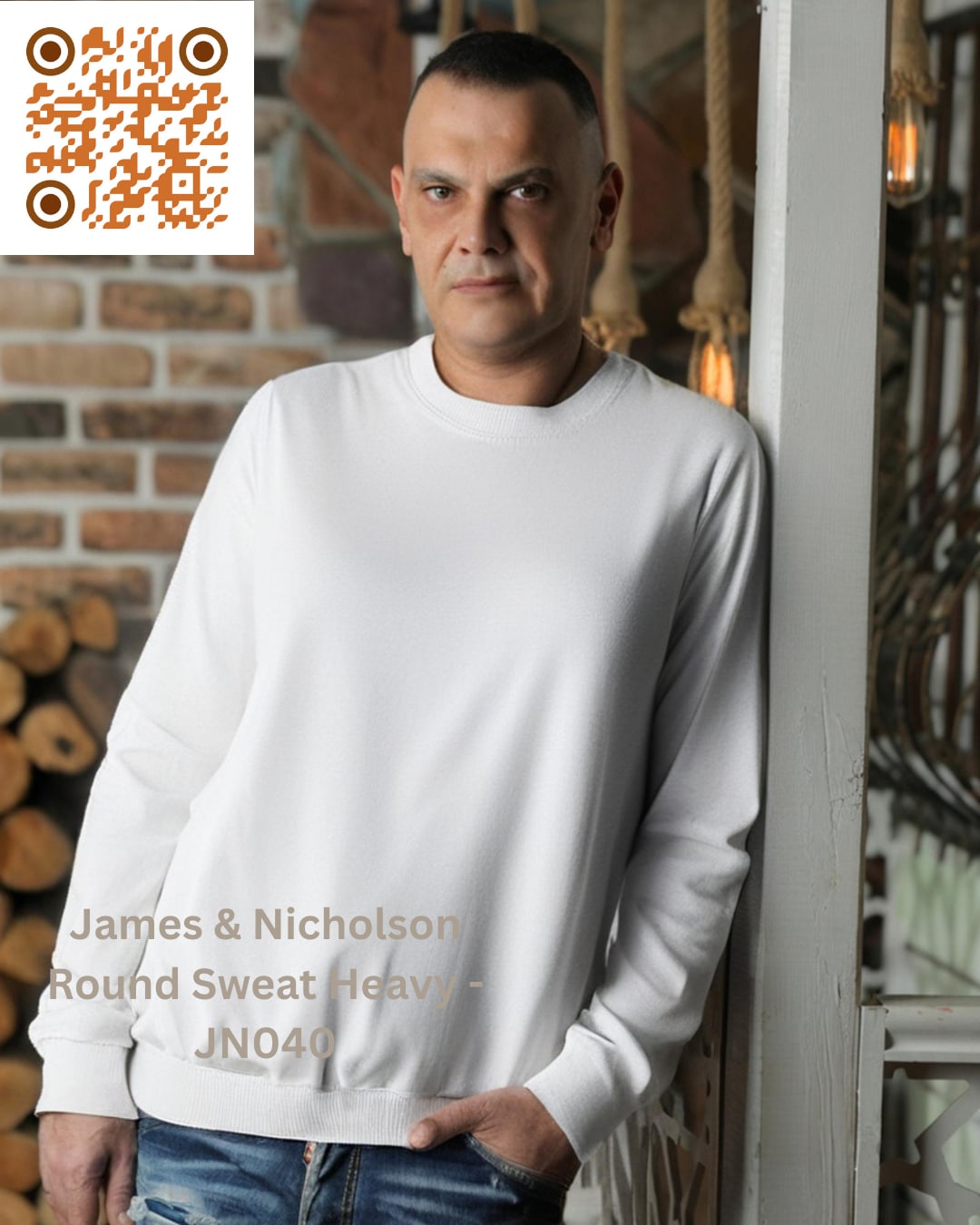 James & Nicholson Round Sweat Heavy - JN040