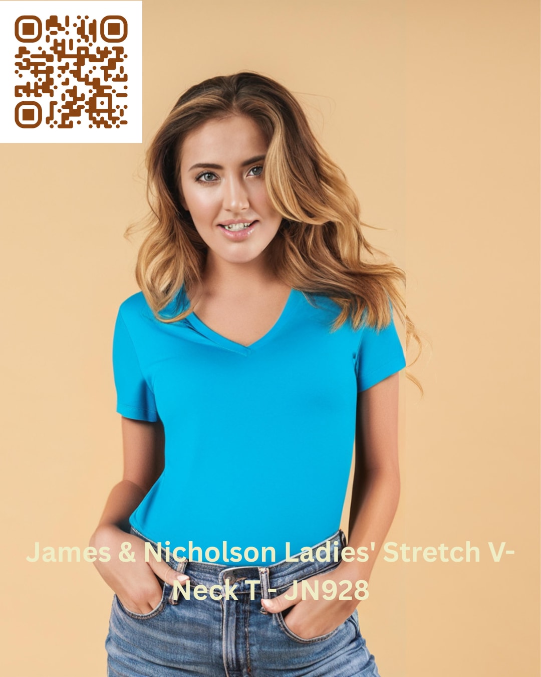 James & Nicholson Ladies' Stretch V-Neck T - JN928