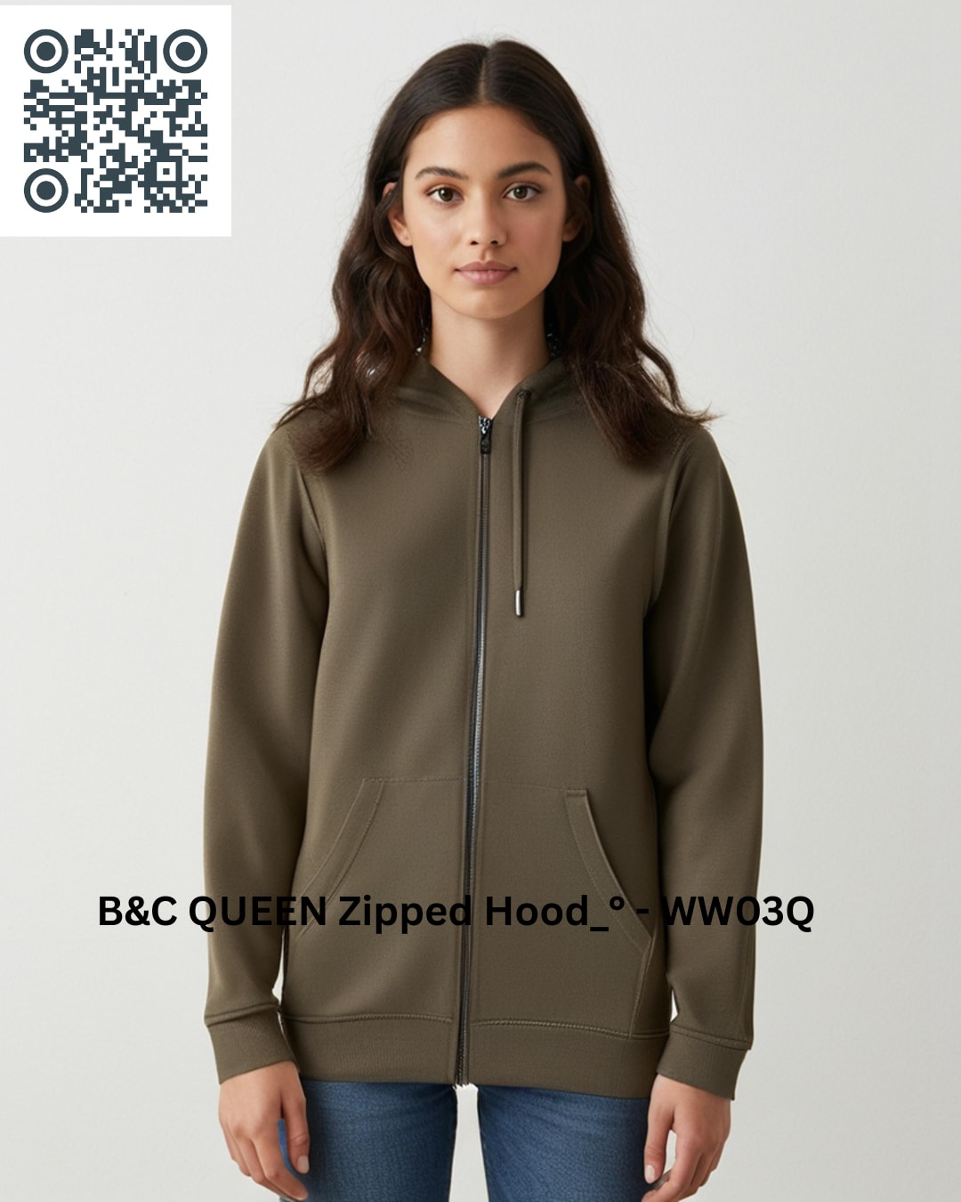 B&C QUEEN Zipped Hood_° - WW03Q
