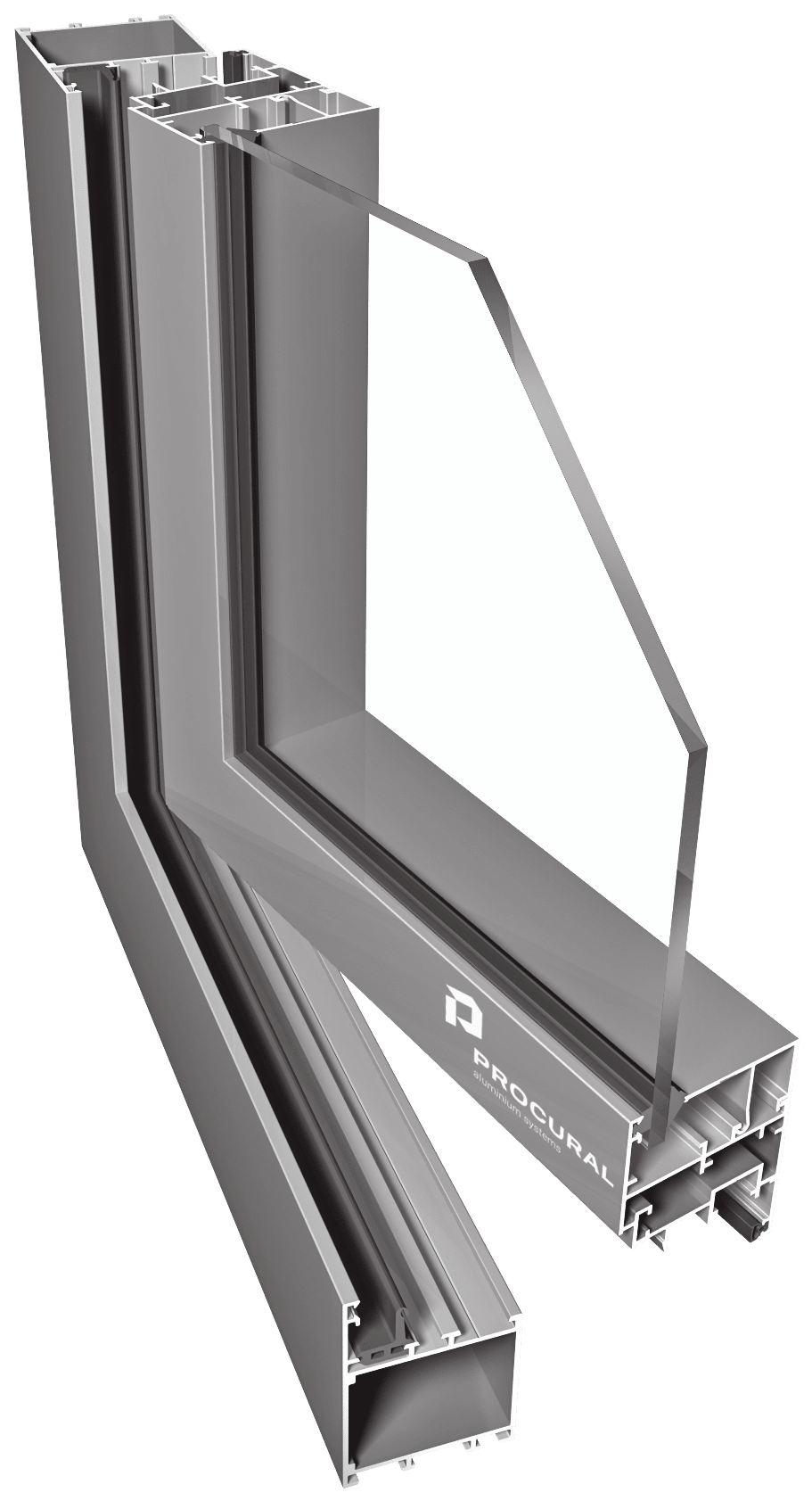 Coupe technique du système de fenêtre en aluminium économique PE50