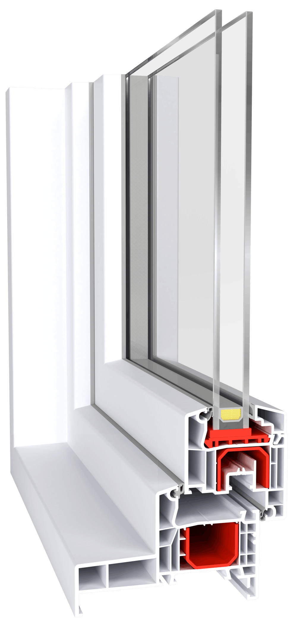 Système de fenêtres en PVC monobloc