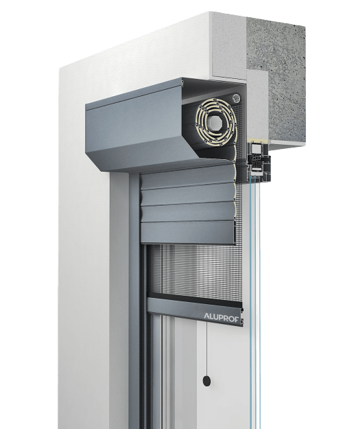 Système de volet roulant en aluminium SK avec moustiquaire