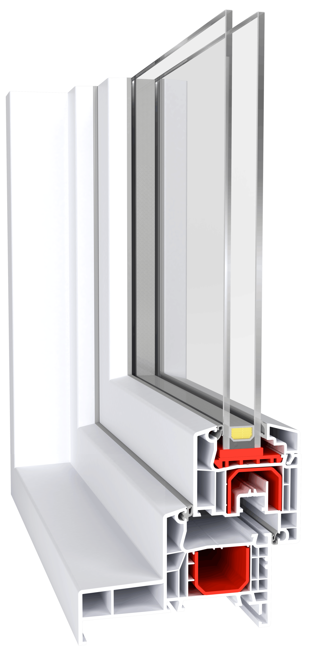 Système de fenêtres en PVC monobloc