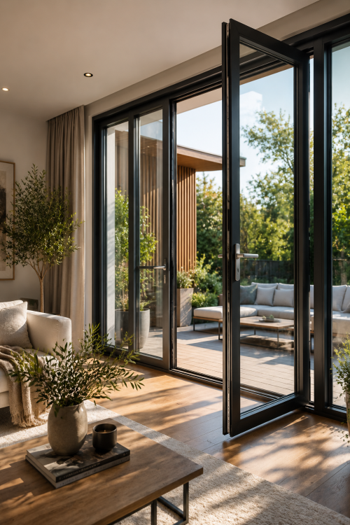 Modern interior with panoramic windows