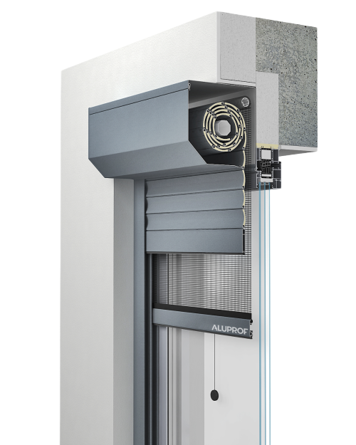 Système de volet roulant en aluminium SK avec moustiquaire