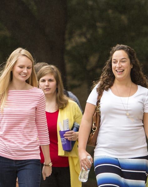 women walking outside