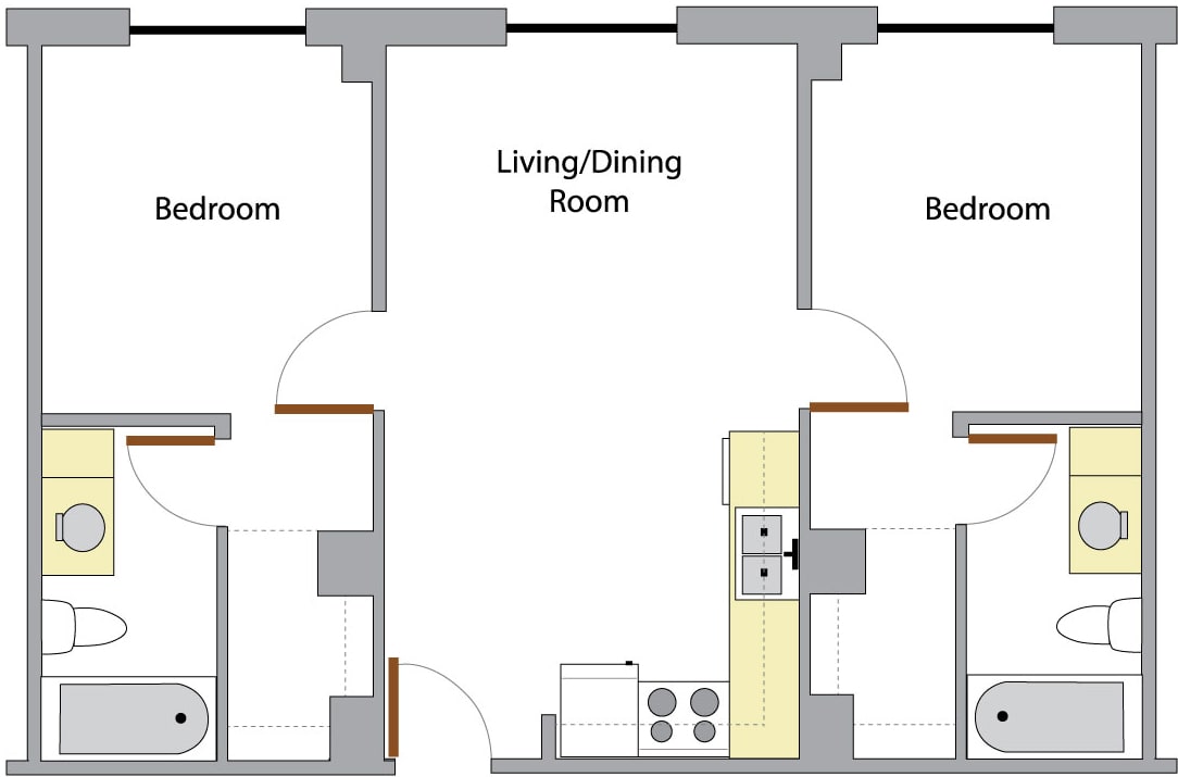 washington hall two bedroom layout