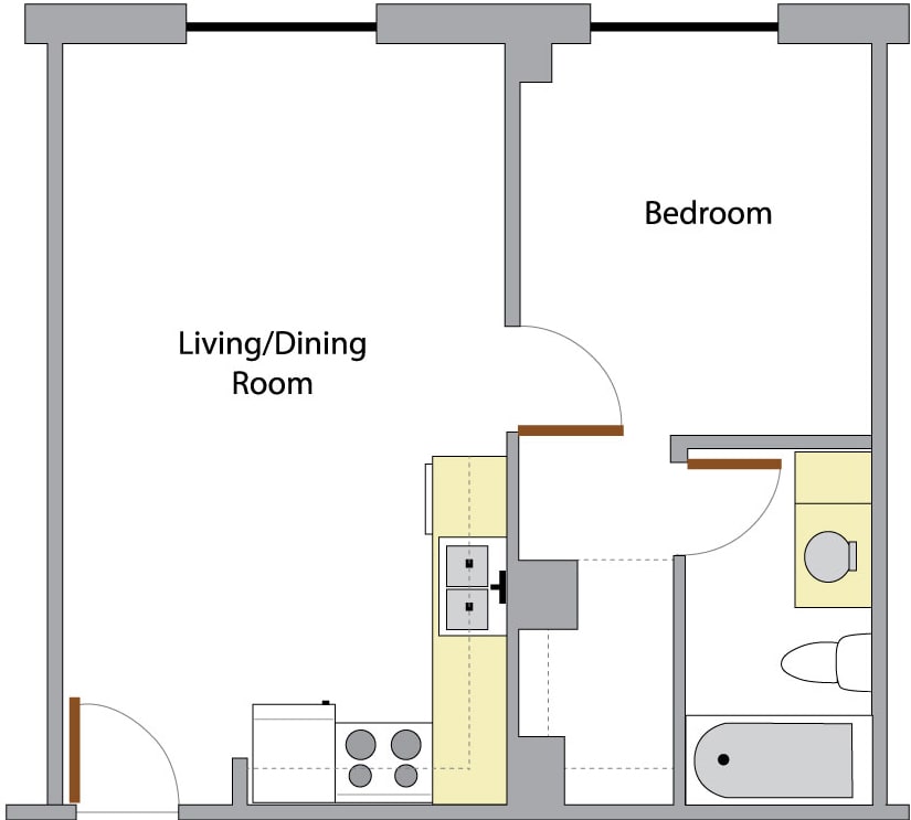 washington hall one bedroom layout