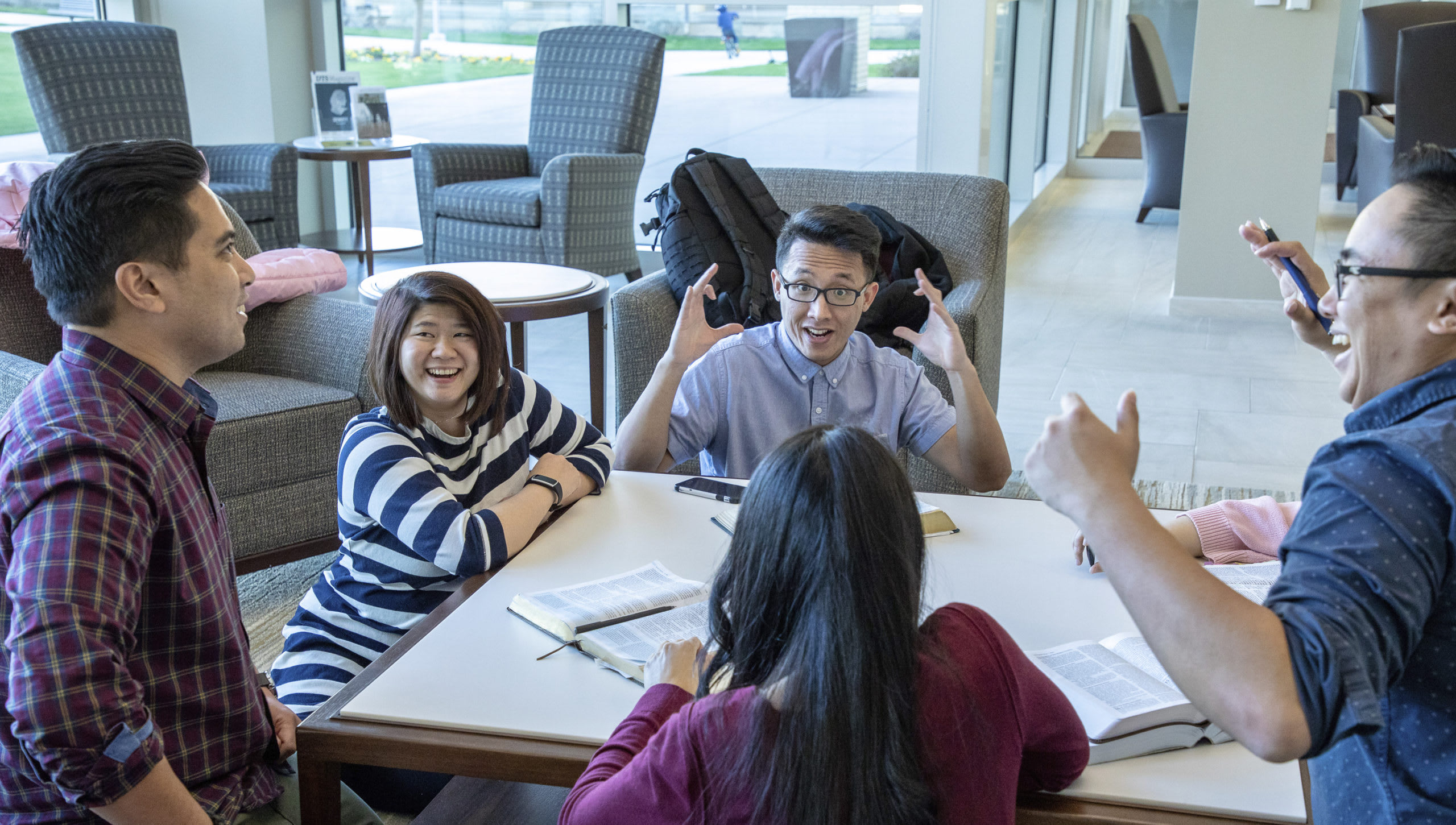 Chinese students studying together