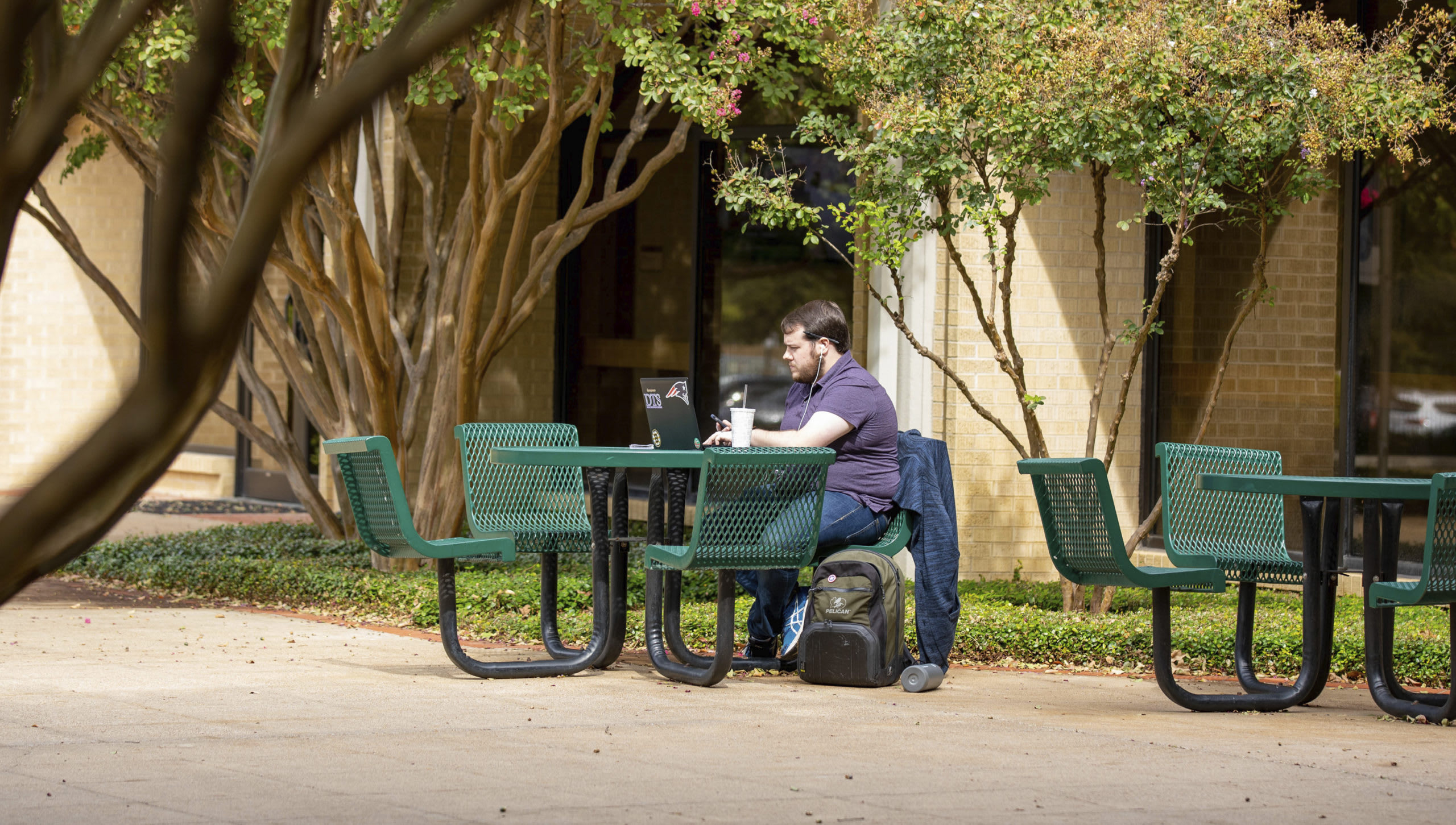 tables outside of Walvoord Hall