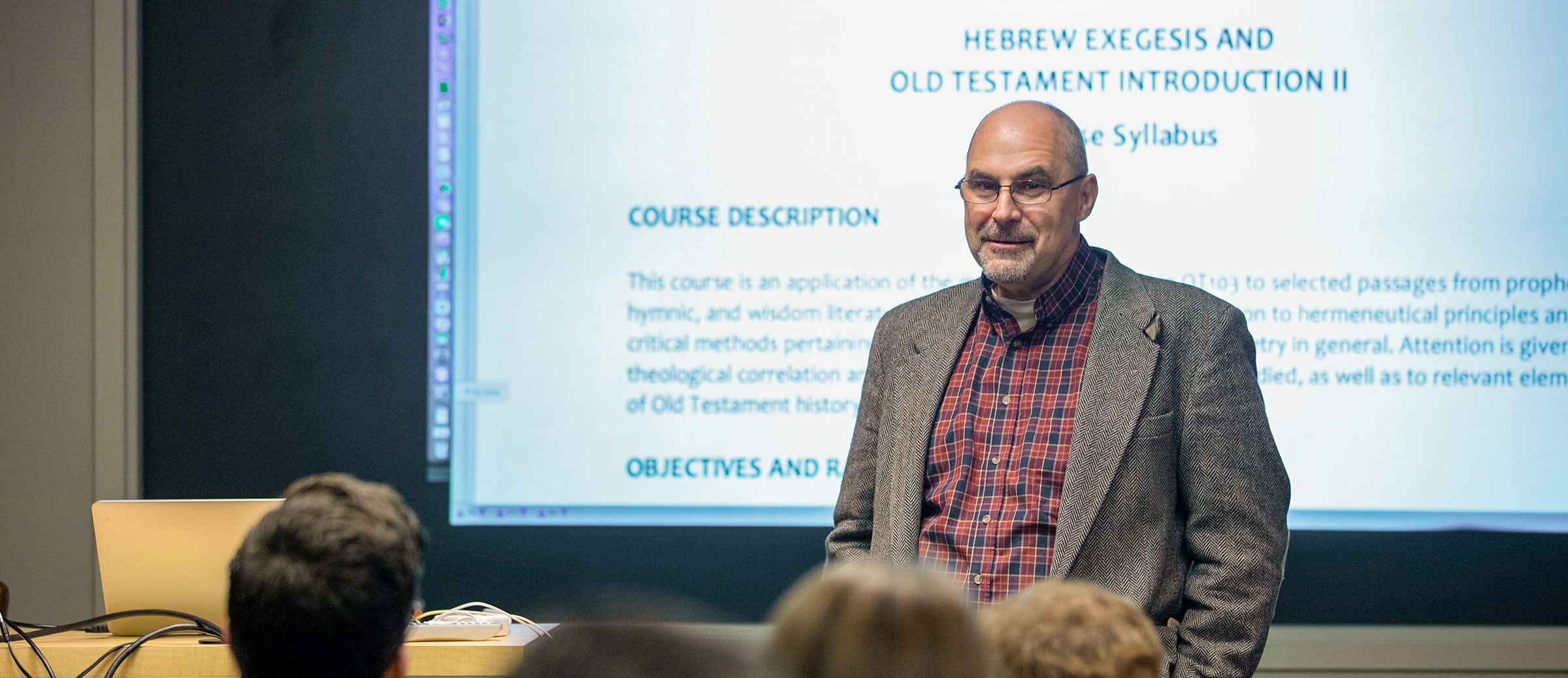 Old Testament professor in class