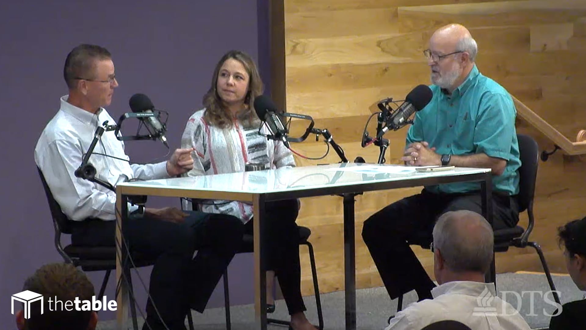 Dr. Bock and guests recording The Table podcast