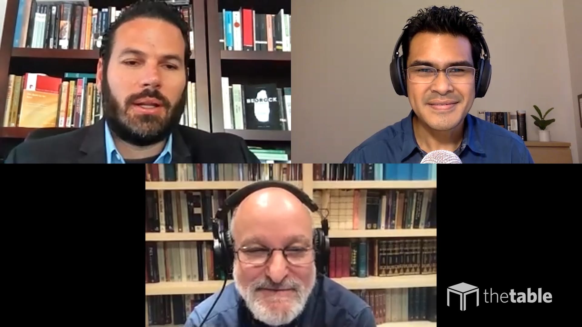 Dr. Bock recording The Table podcast